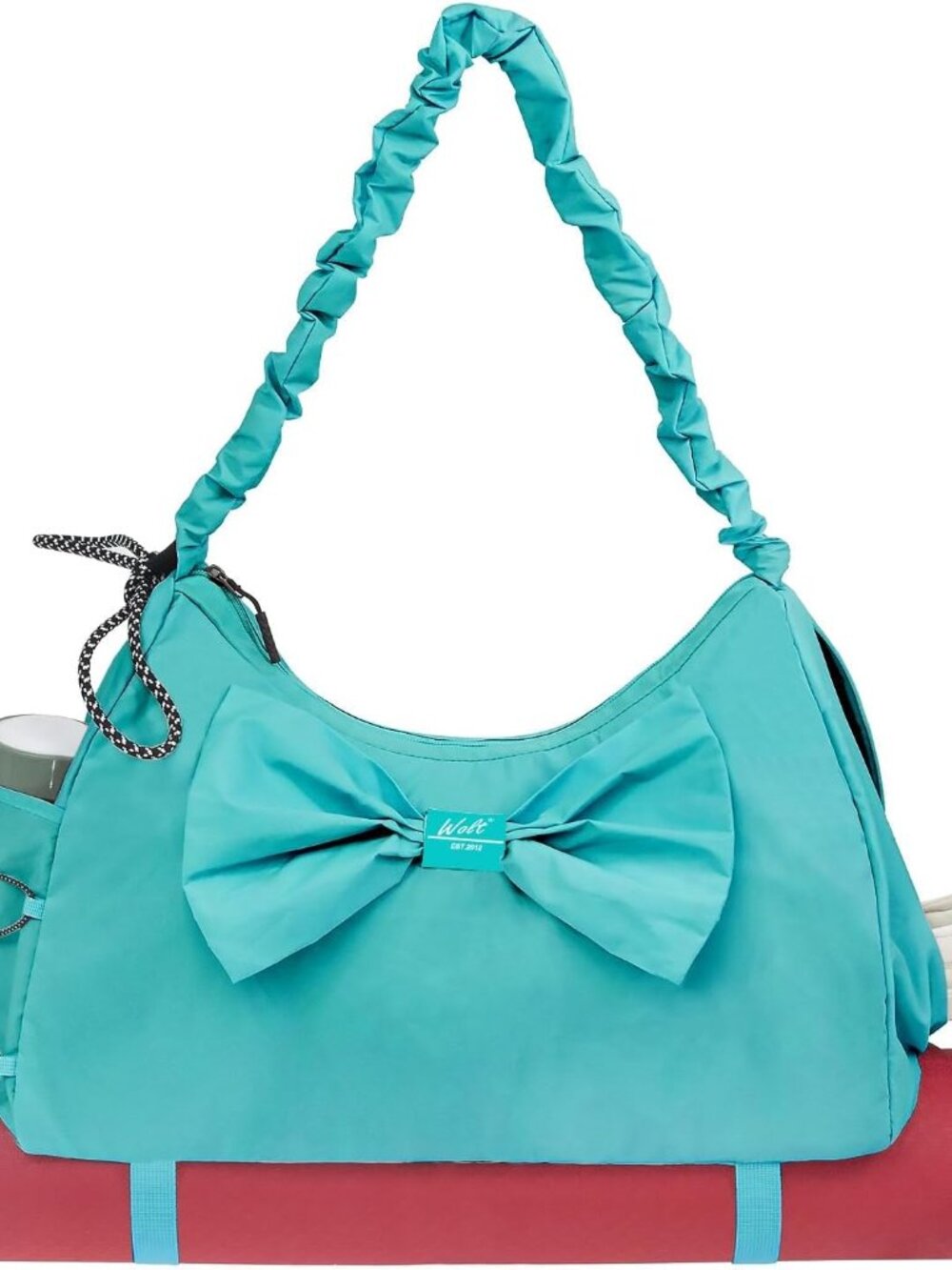 Gym Bag For Women, Yoga Mat Bag with Shoes Compartment, Wet Pocket and Water Bot